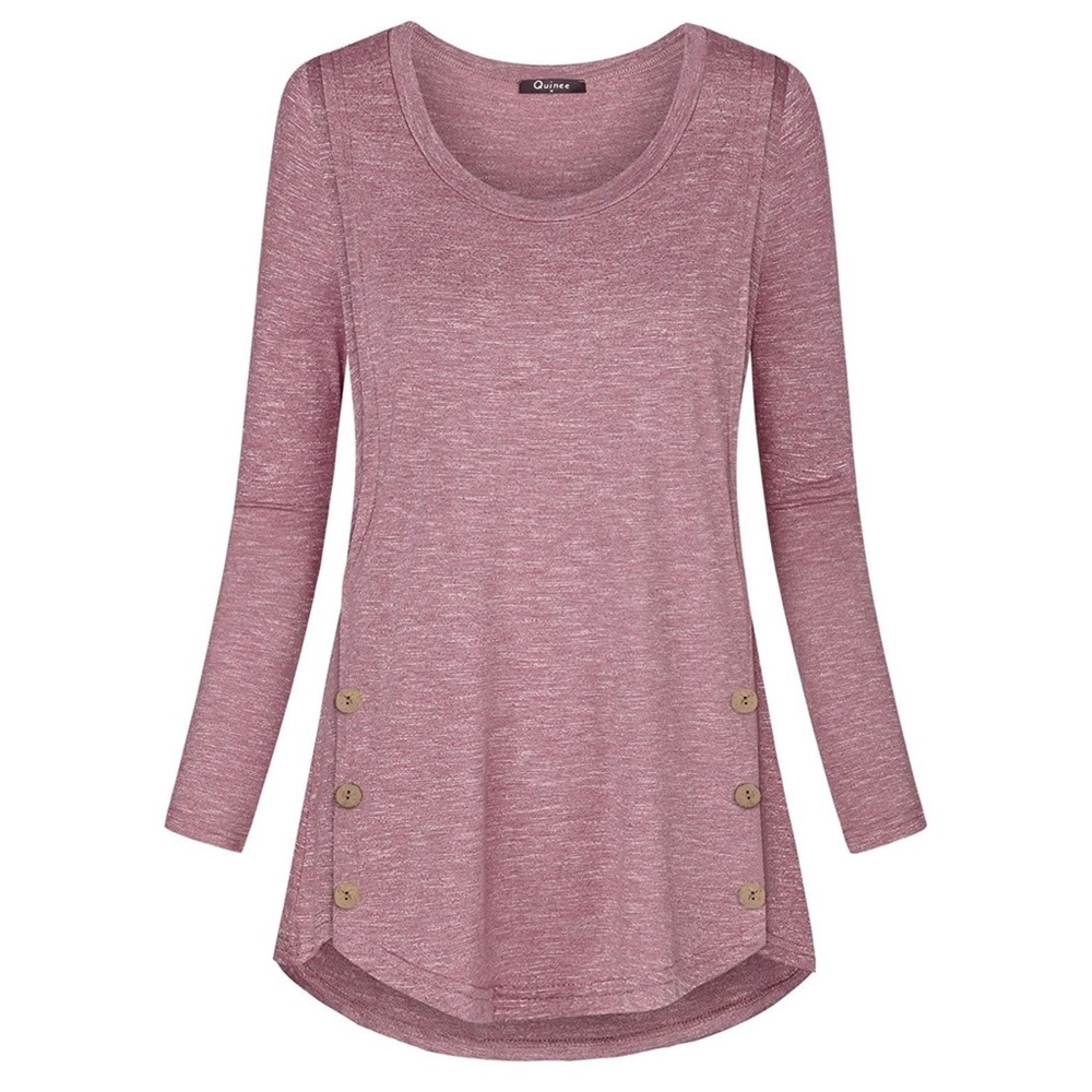 Quinee Women's Button Side Maternity Tunic Nursing Top